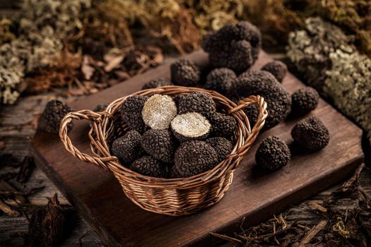 Expensive black truffles gourmet mushrooms 