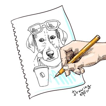 sketch of dog