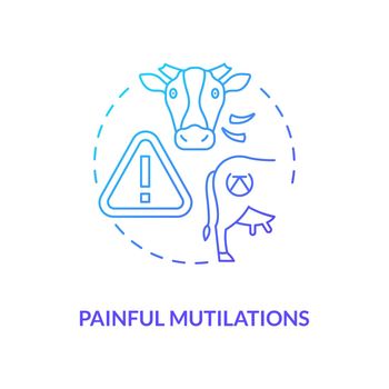 Painful mutilation blue gradient concept icon