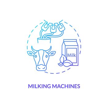 Milking machines blue gradient concept icon