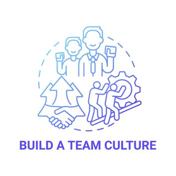 Build team culture blue gradient concept icon