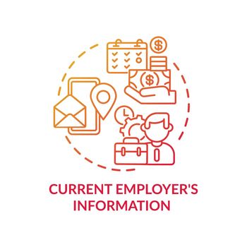 Current employers information concept icon
