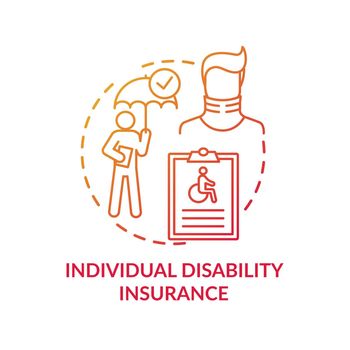 Individual disability insurance concept icon