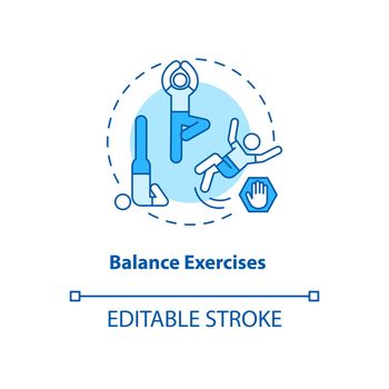 Balance exercise turquoise concept icon