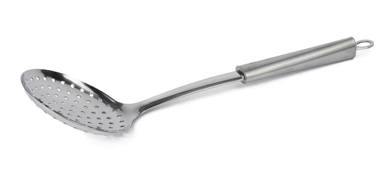 Aluminum new kitchen utensil isolated on white