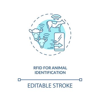 RFID for Animal identification concept icon