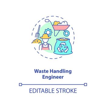 Waste handling engineer concept icon