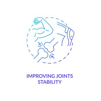 Improve joint stability blue gradient concept icon