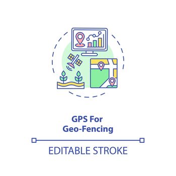 GPS for geo fencing concept icon