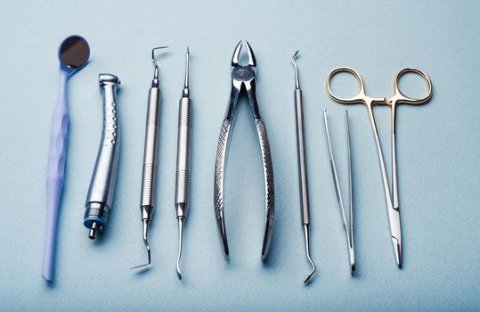 Different dental steel instruments