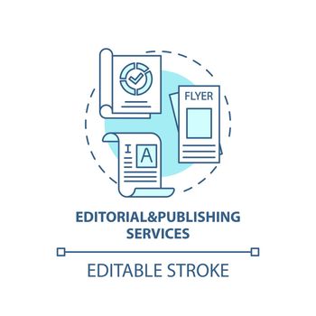 Editorial and publishing services concept icon
