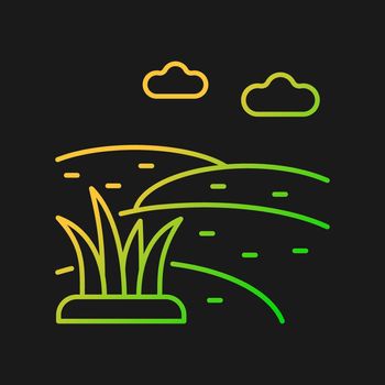 Grassland gradient vector icon for dark theme