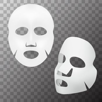 Realistic 3D White Facial Cosmetic Sheet Mask
