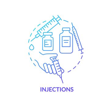 Injections blue gradient concept icon