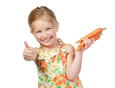 little girl with the carrot