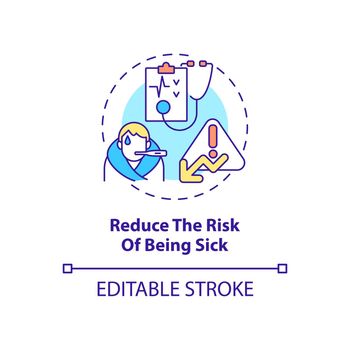 Reduce risk of being sick concept icon