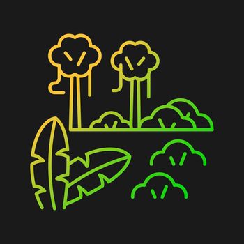 Tropical forest gradient vector icon for dark theme