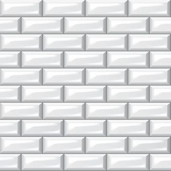 White Slick Surface Bricks Wall Seamless Background