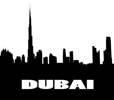 silhouette of the Dubai