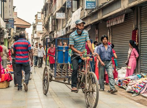 People walking at Durbar Square in Kathmandu