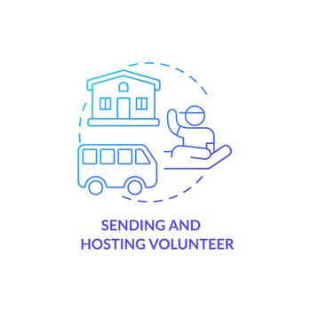 Sending and hosting volunteer organisations concept icon.