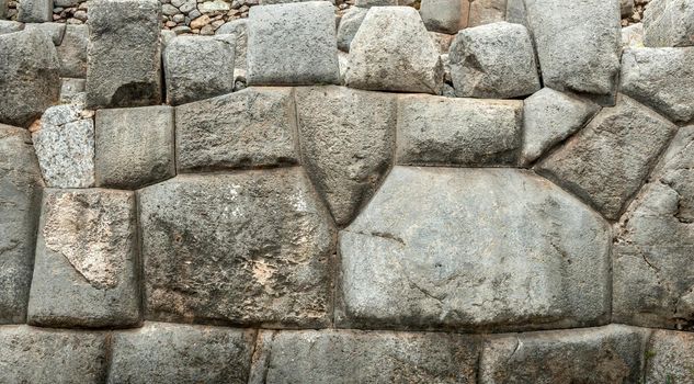 Bricks of stone walls of Saksaywaman