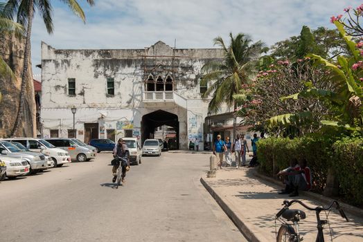 Crowdless street in capital of Zanzibar, Tanzania