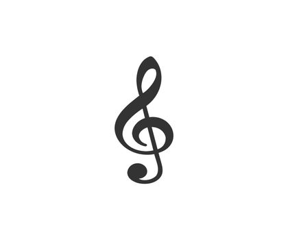Treble clef icon. Vector, flat design.