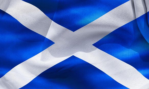 Scotland flag - realistic waving fabric flag