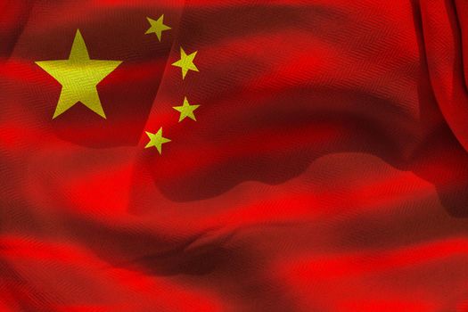 China flag - realistic waving fabric flag