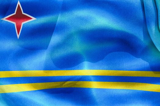 Aruba flag - realistic waving fabric flag