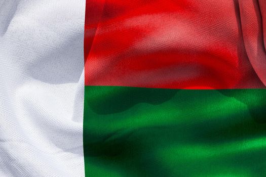3D-Illustration of a Madagascar flag - realistic waving fabric flag
