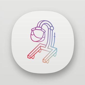 Patient lift app icon. Physically disabled people lifter device. Transferring immobile hospital patient. UI/UX user interface. Web or mobile applications. Vector isolated illustrations