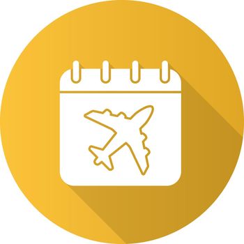 Flight date flat design long shadow glyph icon