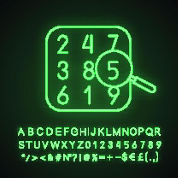 Number theory neon light icon