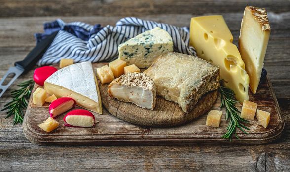 Cheese plate with rosemary