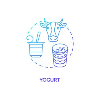 Yogurt blue gradient concept icon