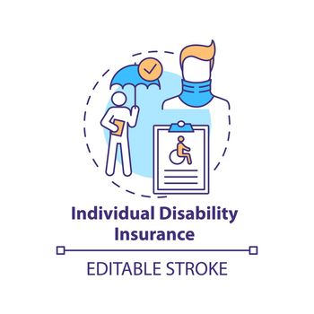 Individual disability insurance concept icon