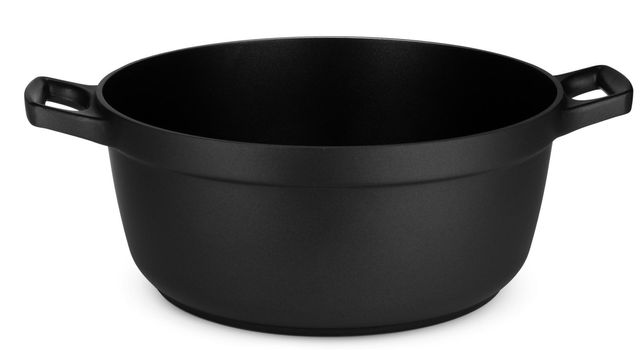 New black saucepan isolated on white background