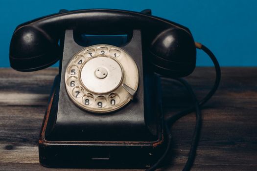 retro telephone nostalgia communication antique close-up technology. High quality photo