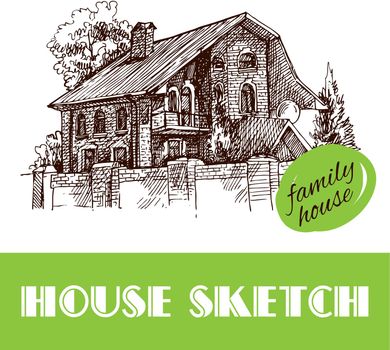 Sketch style house.