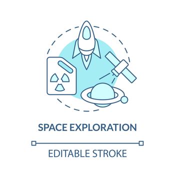 Space exploration blue concept icon