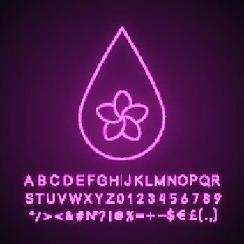 Aromatherapy oil drop neon light icon
