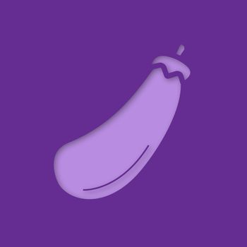Eggplant paper cut out icon