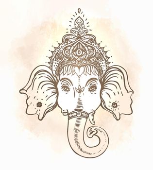 Hindu Lord Ganesha. Vector illustration.