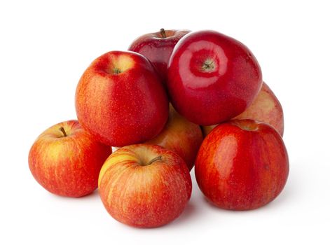 Bunch of red apples isolated on white background