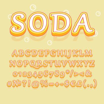 Soda vintage 3d vector alphabet set