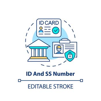 ID and SS number concept icon