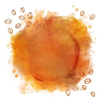 Painted watercolor coffee background