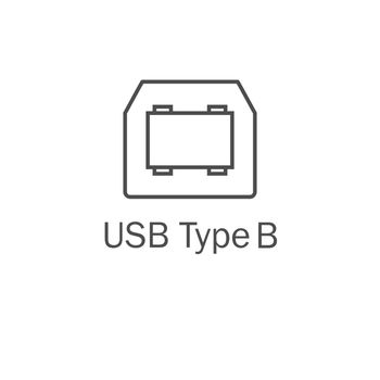 Usb port icon. Usb type B. Vector illustration, flat design.